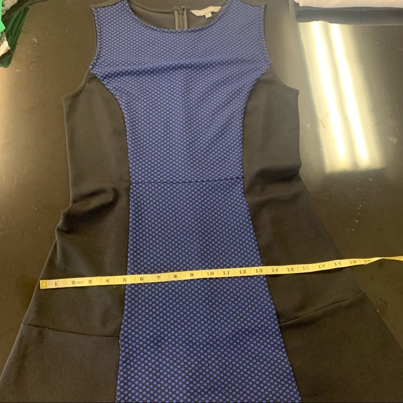 Black with blue polka sleeveless dress - Picture 9 of 12